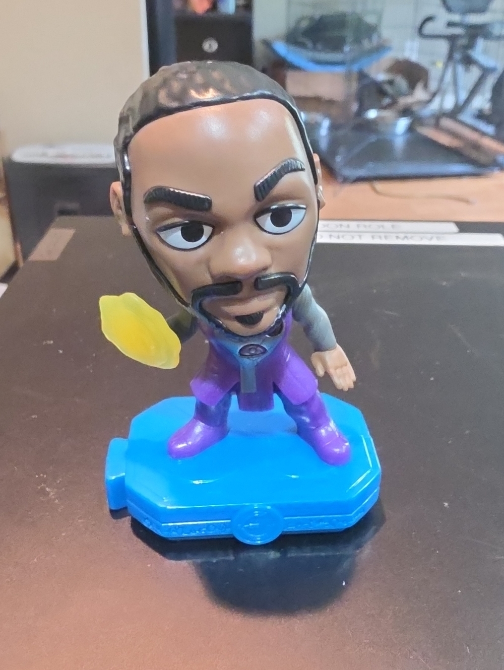 Kids Action Figure Toy - Purple Outfit with Blue Base